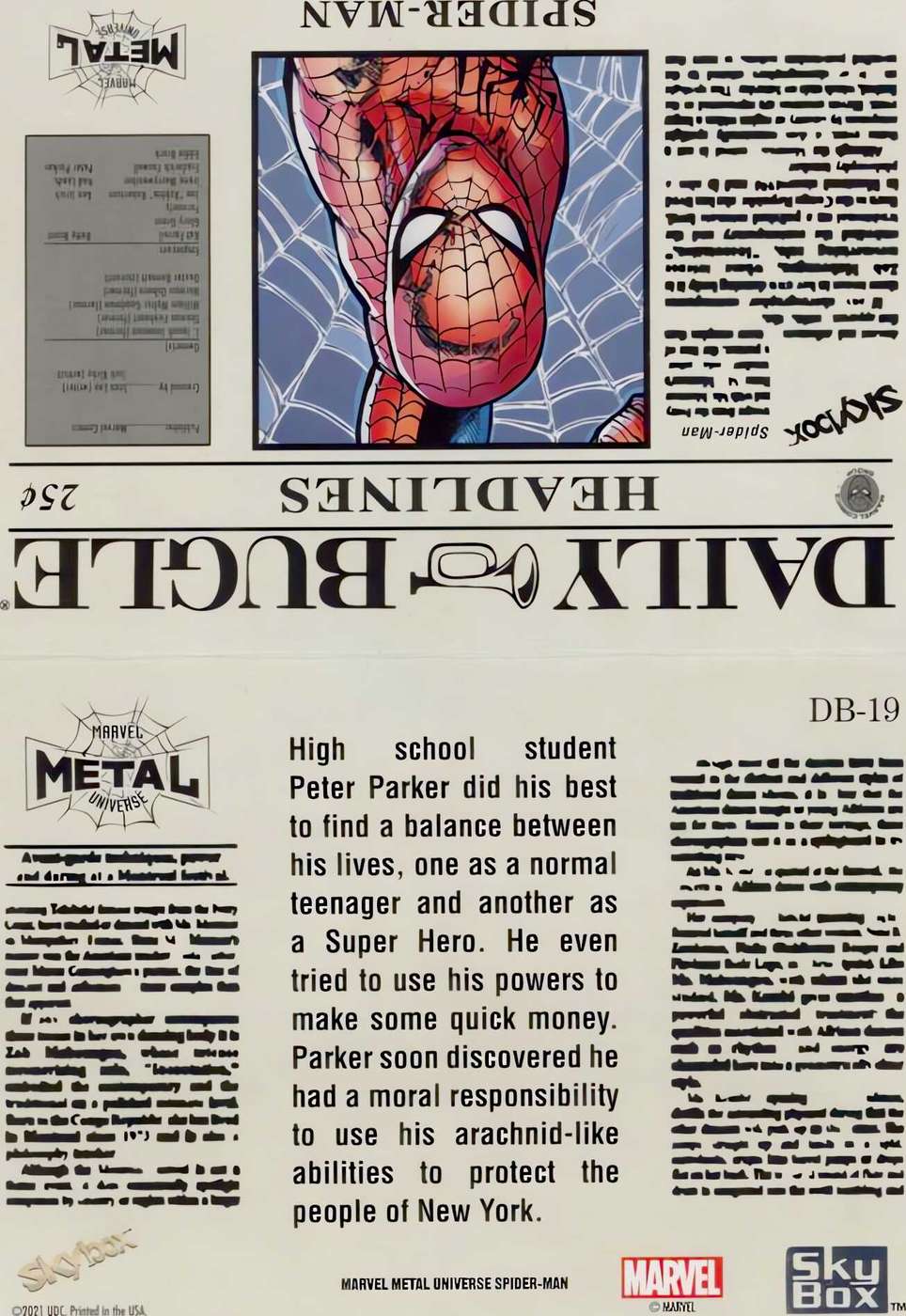 Spider-Man back card image