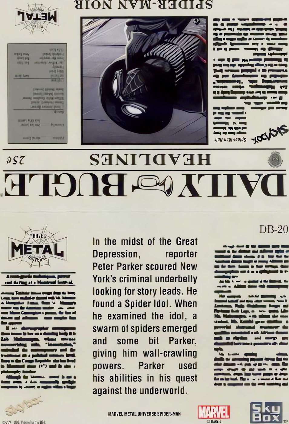 Spider-Man Noir back card image