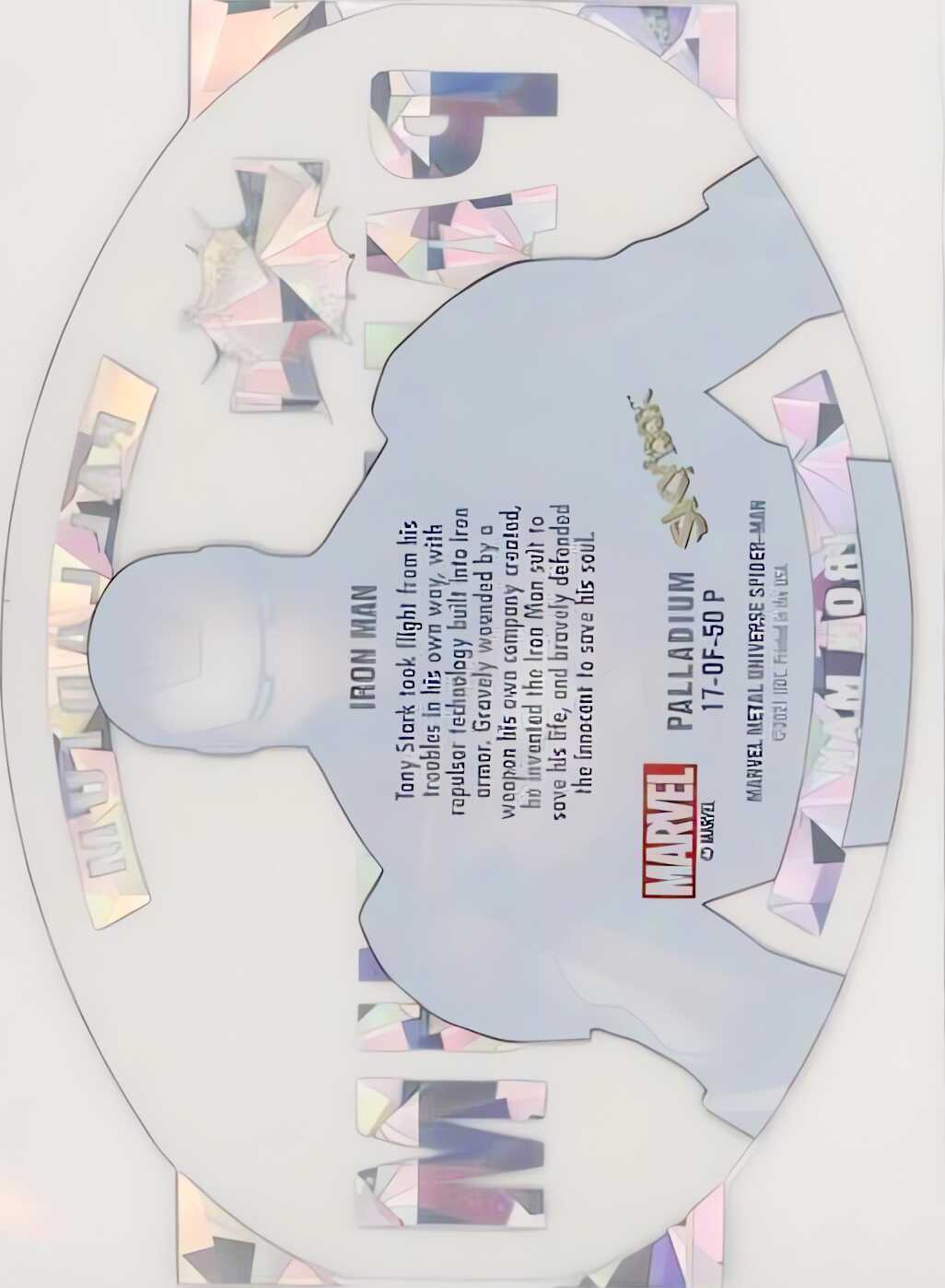 Iron Man back card image
