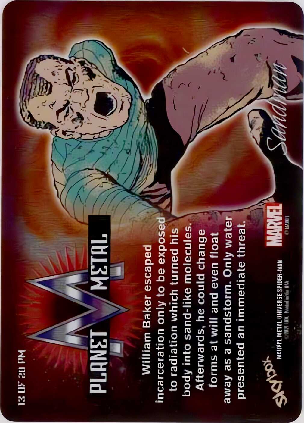 Sandman back card image