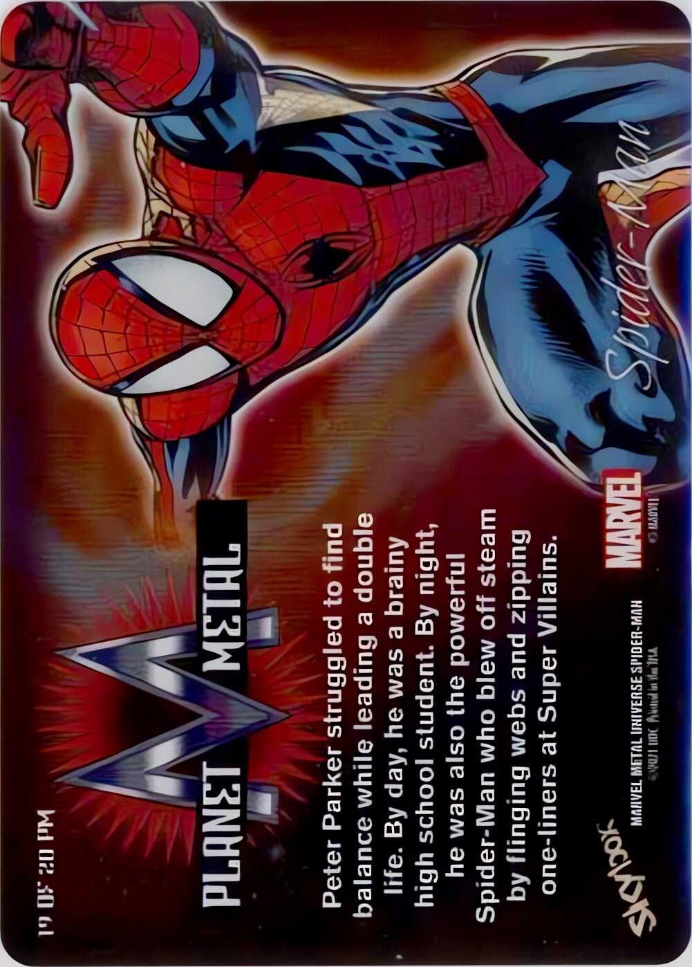 Spider-Man back card image