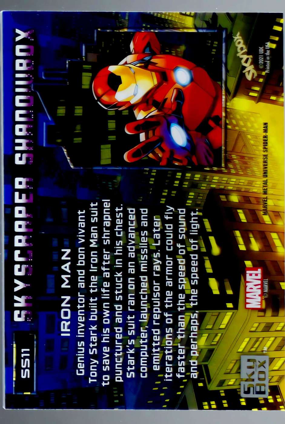 Iron Man back card image