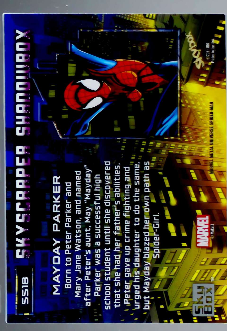 Mayday Parker back card image