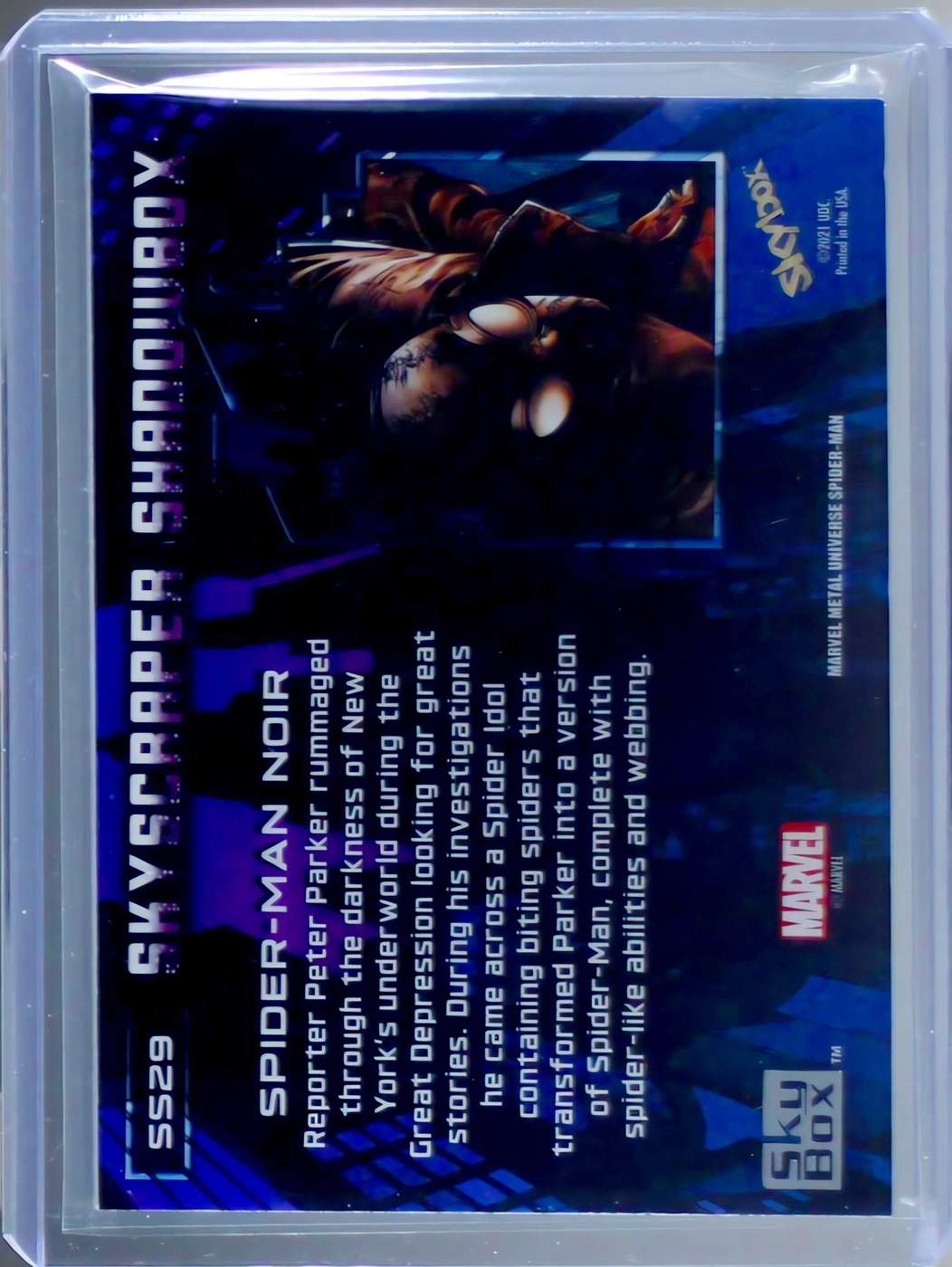 Spider-Man Noir back card image