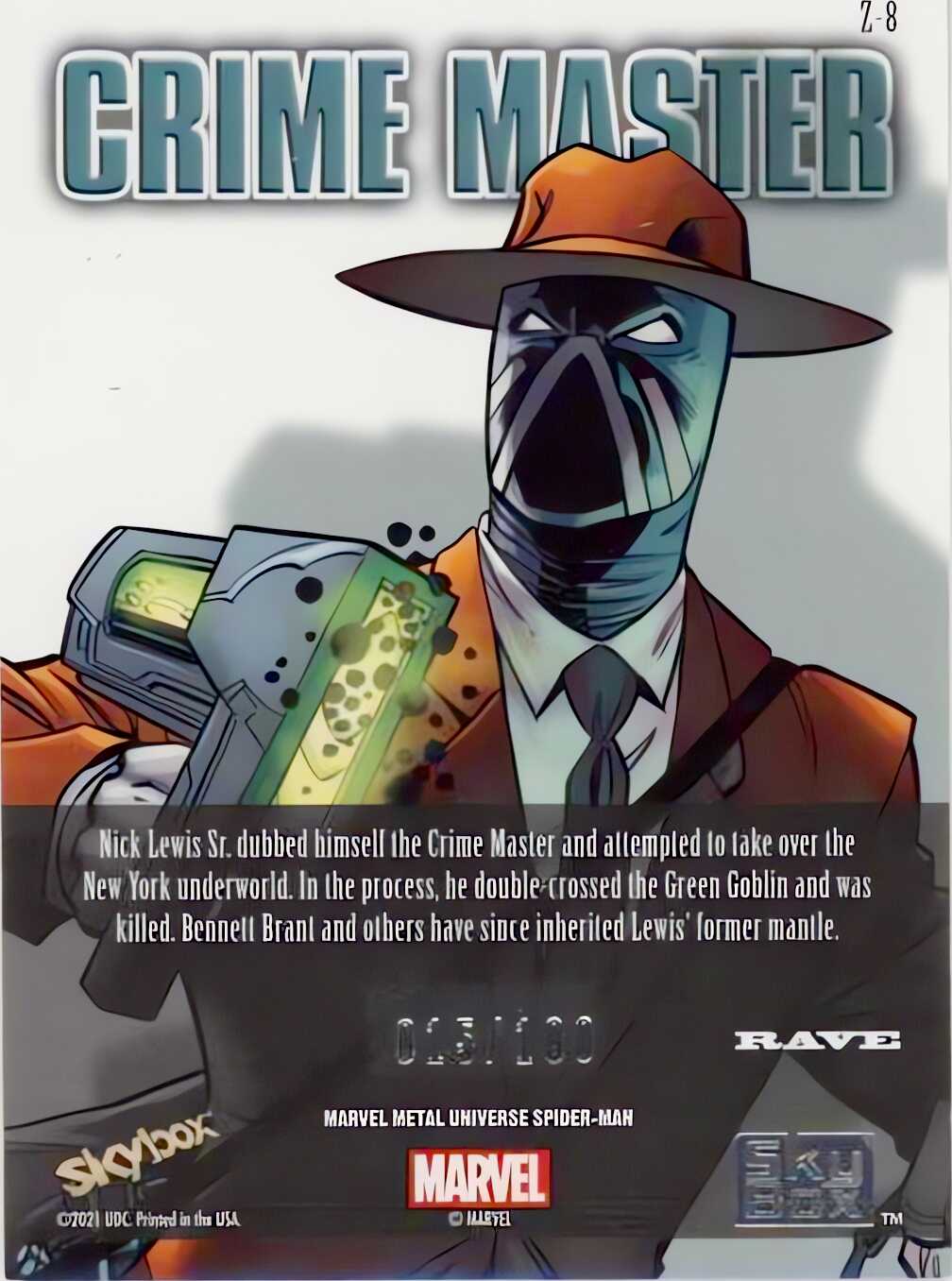 Crime Master back card image