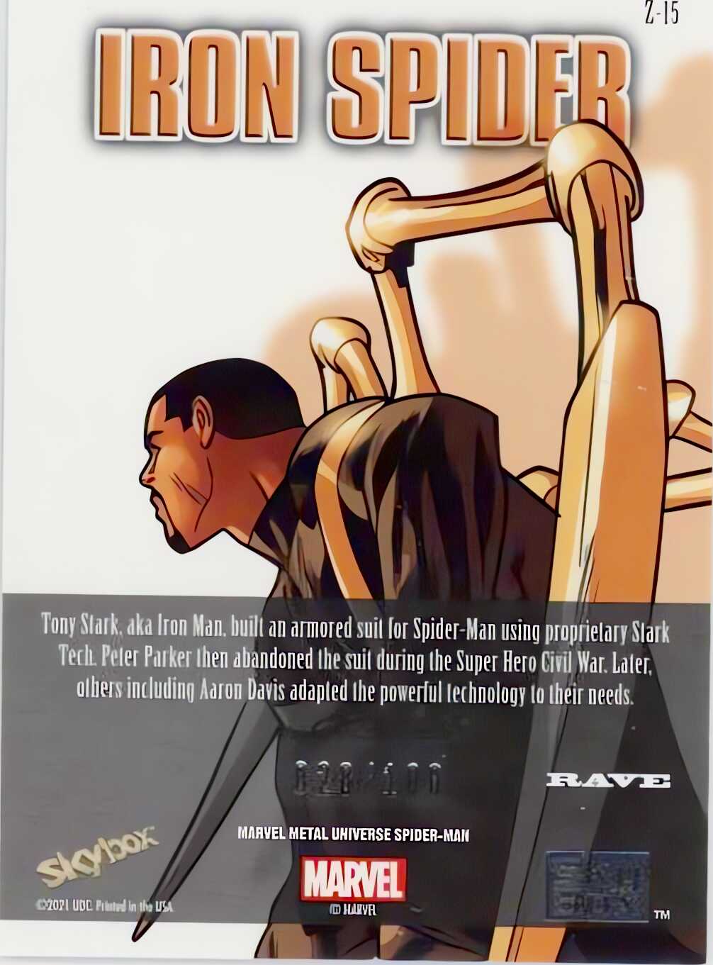 Iron Spider back card image