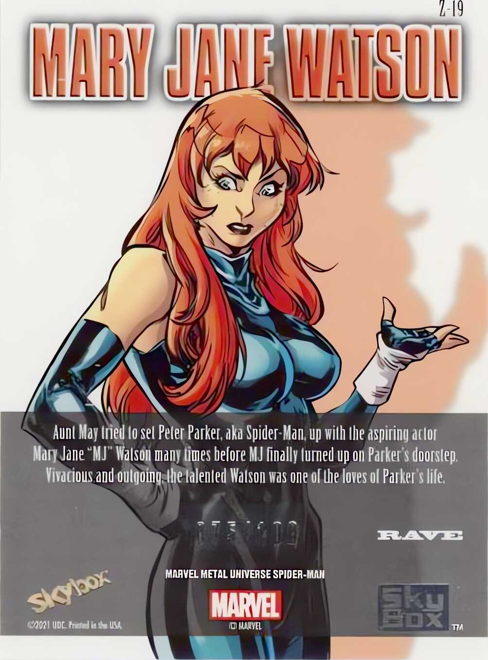 Mary Jane Watson back card image