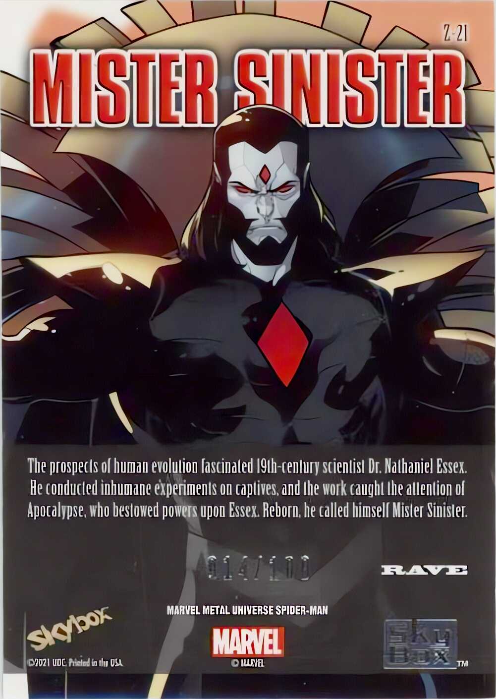 Mister Sinister back card image