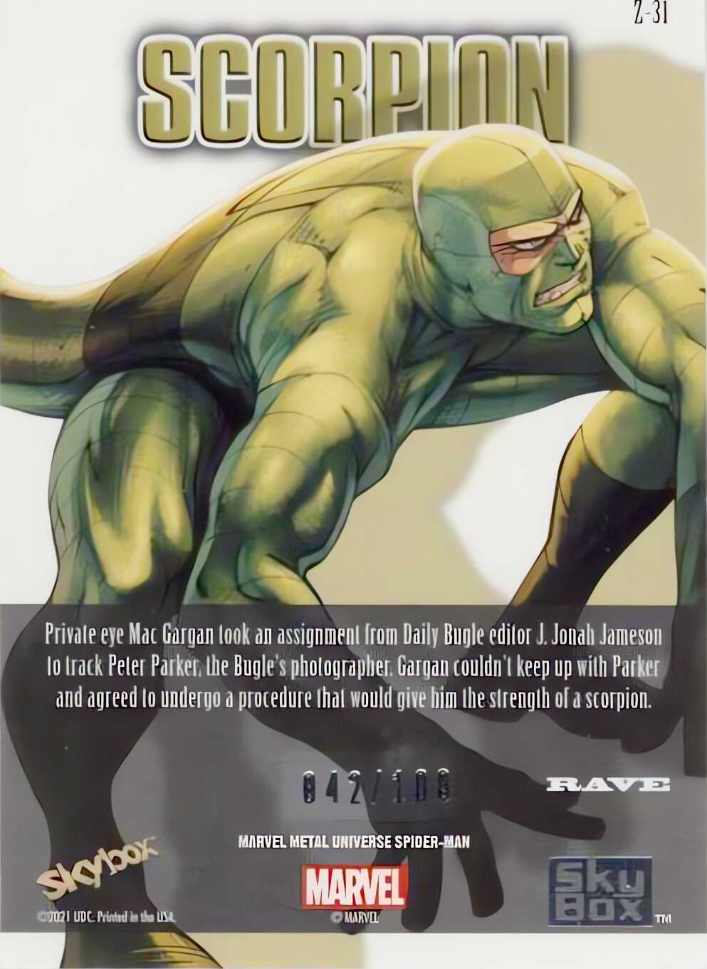 Scarlet Spider back card image