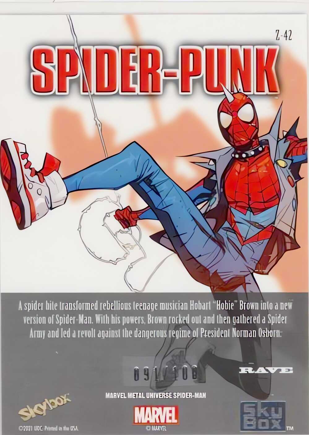 Spider-Man Noir back card image