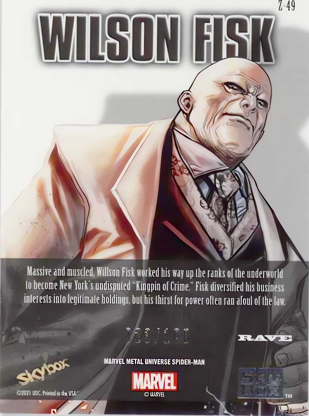 White Tiger back card image