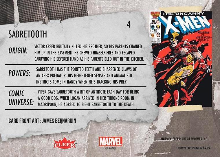 Sabretooth back artwork