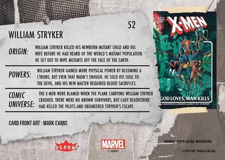 William Stryker back card image