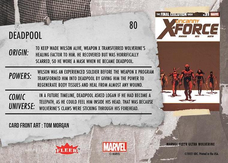 Deadpool back card image