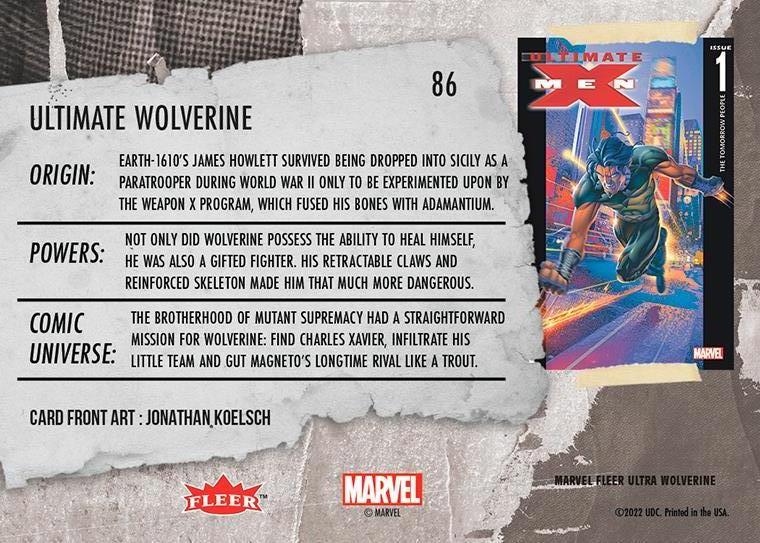 Ultimate Wolverine back card image