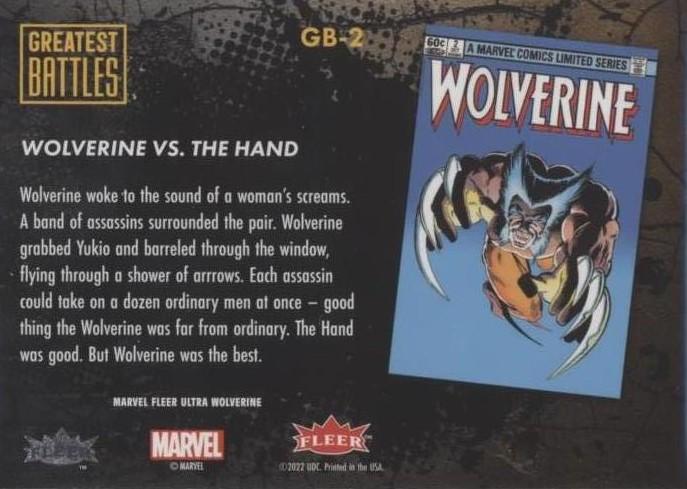 Wolverine vs. The Hand back card image