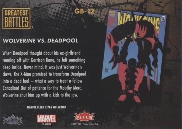 Wolverine vs. Deadpool back card image