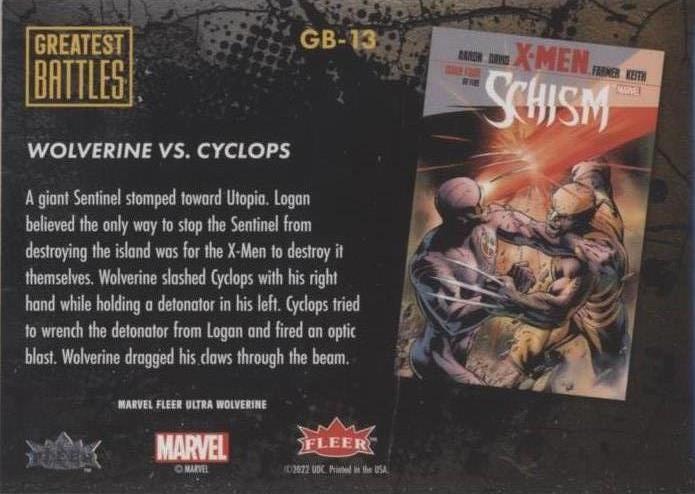 Wolverine vs. Cyclops back card image