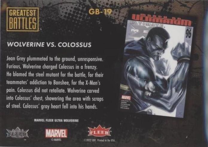 Wolverine vs. Colossus back card image