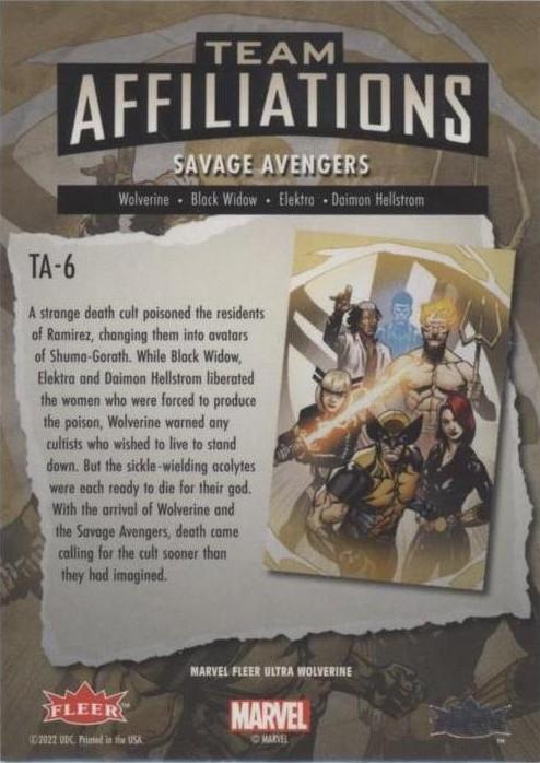 Savage Avengers back card image