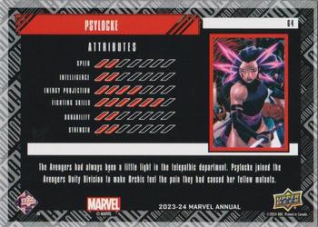 Psylocke back card image
