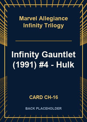Infinity Gauntlet (1991) #4 - Hulk back card image