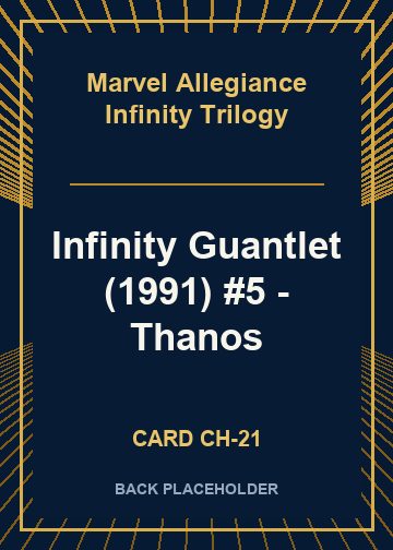 Infinity Guantlet (1991) #5 - Thanos back card image