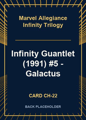 Infinity Guantlet (1991) #5 - Galactus back card image