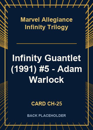 Infinity Guantlet (1991) #5 - Adam Warlock back card image