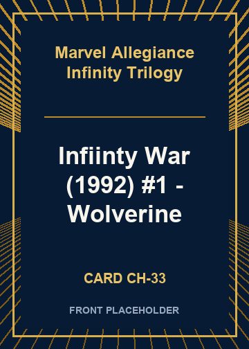 Infiinty War (1992) #1 - Wolverine card thumbnail