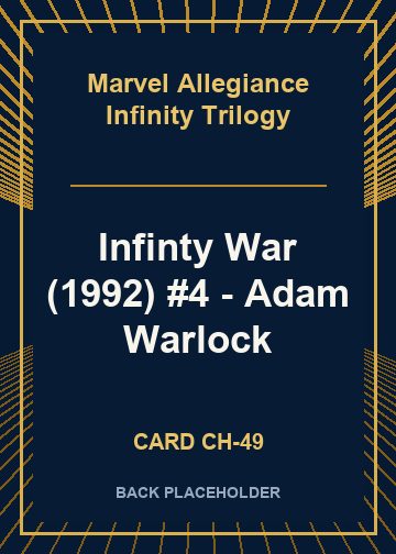 Infinty War (1992) #4 - Adam Warlock back card image