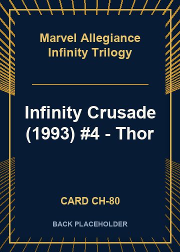 Infinity Crusade (1993) #4 - Thor back card image