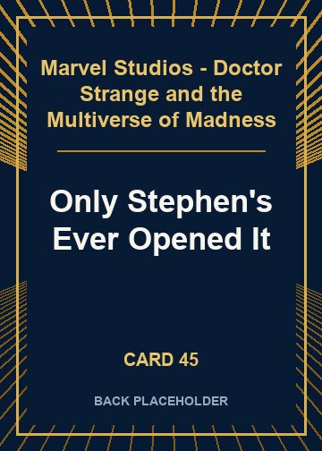 Only Stephen's Ever Opened It back card image