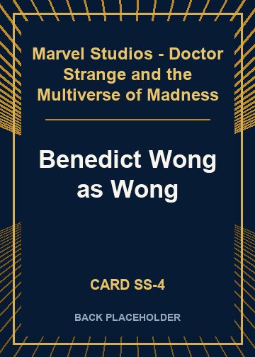 Benedict Wong as Wong back card image