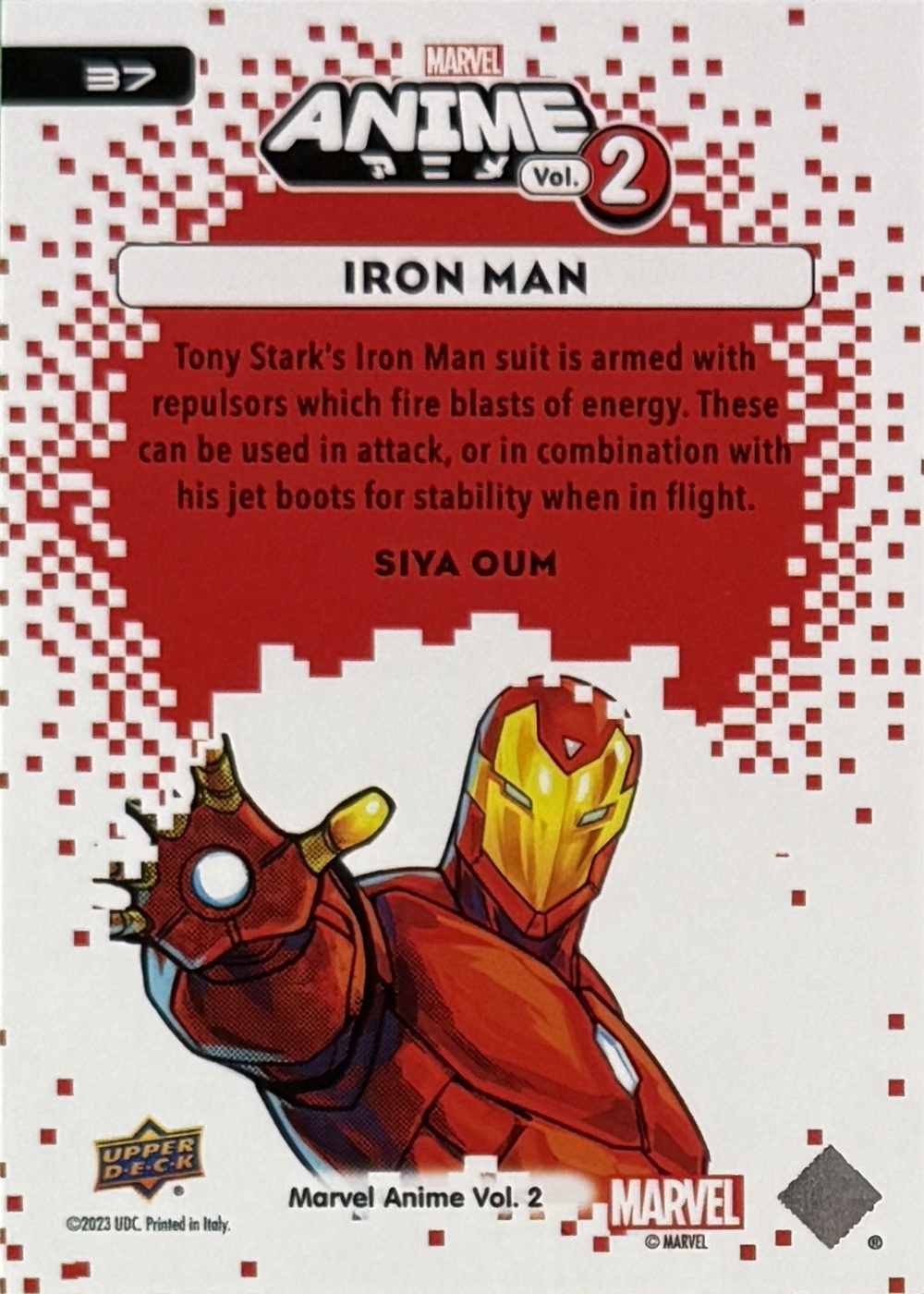 Iron Man back card image