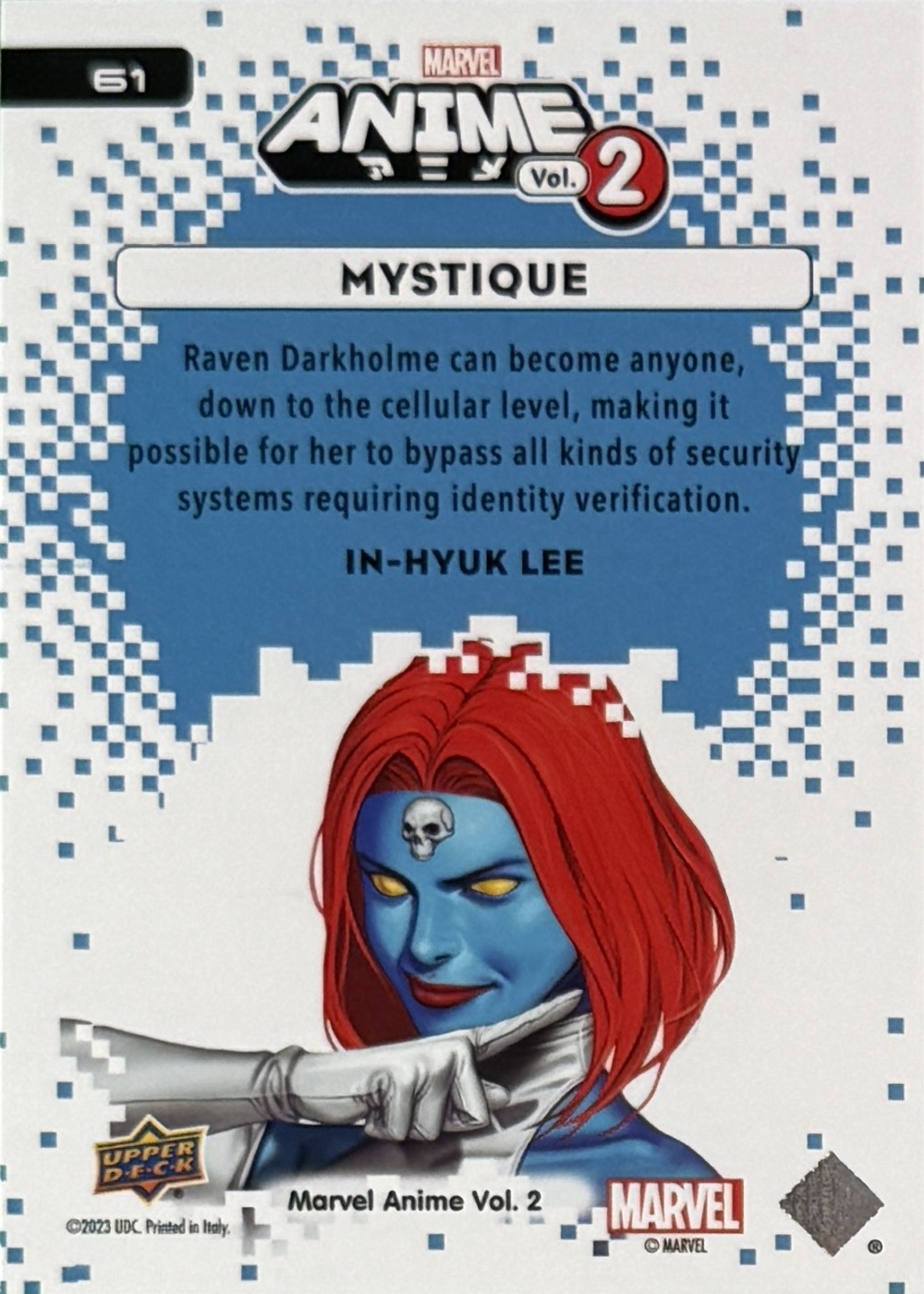 Mystique back card image