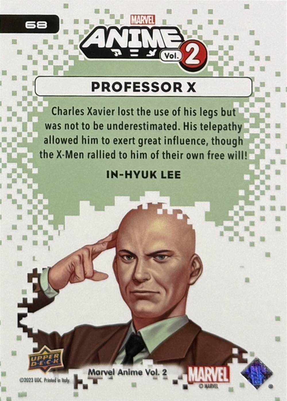 Professor X back card image