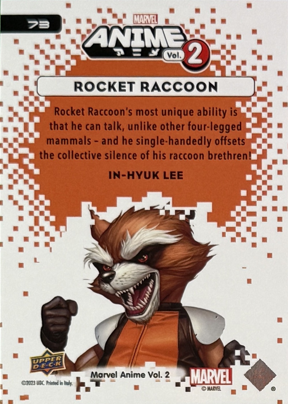 Rocket Raccoon back card image