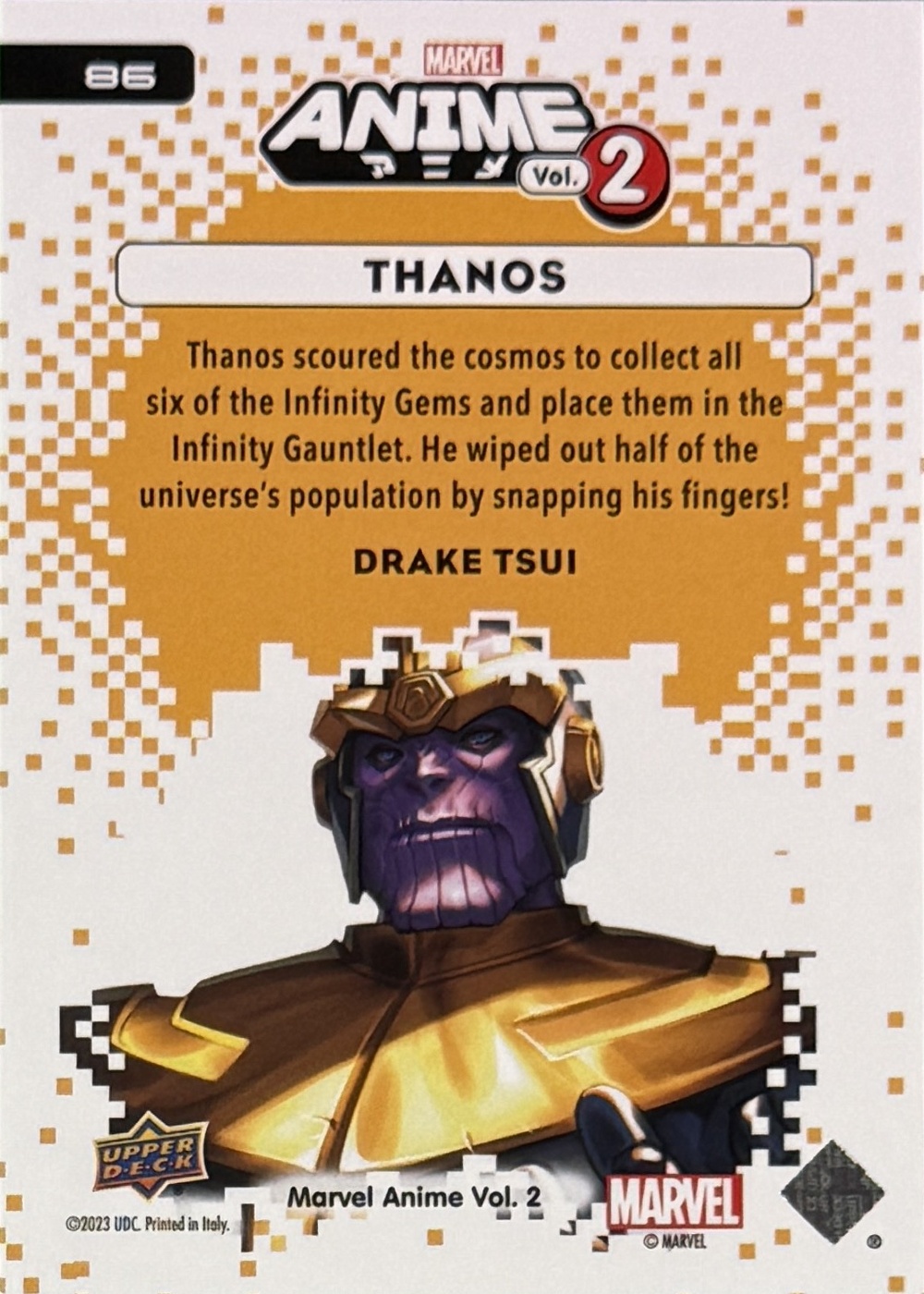 Thanos back card image