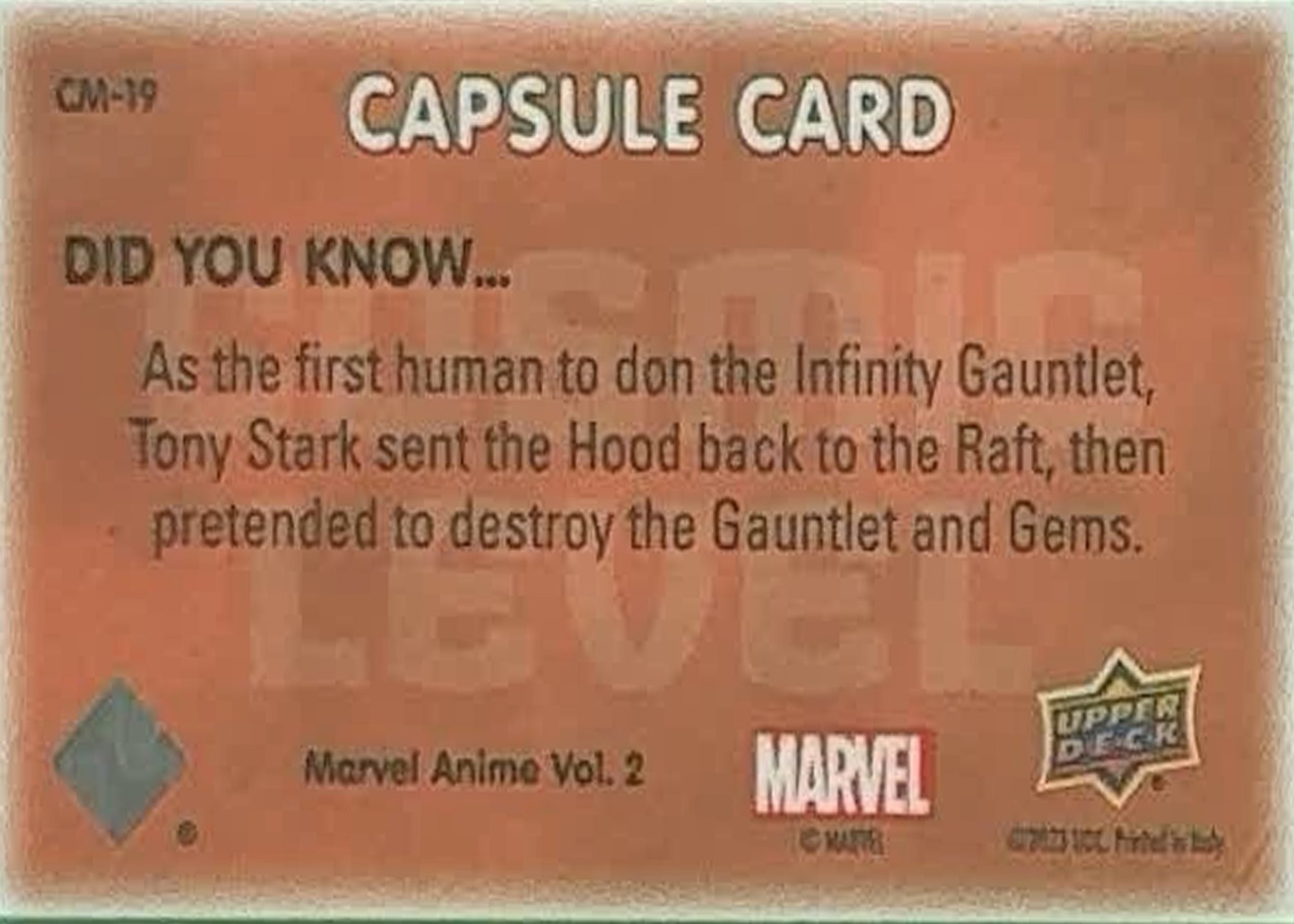 The Infinity Gauntlet Items back card image