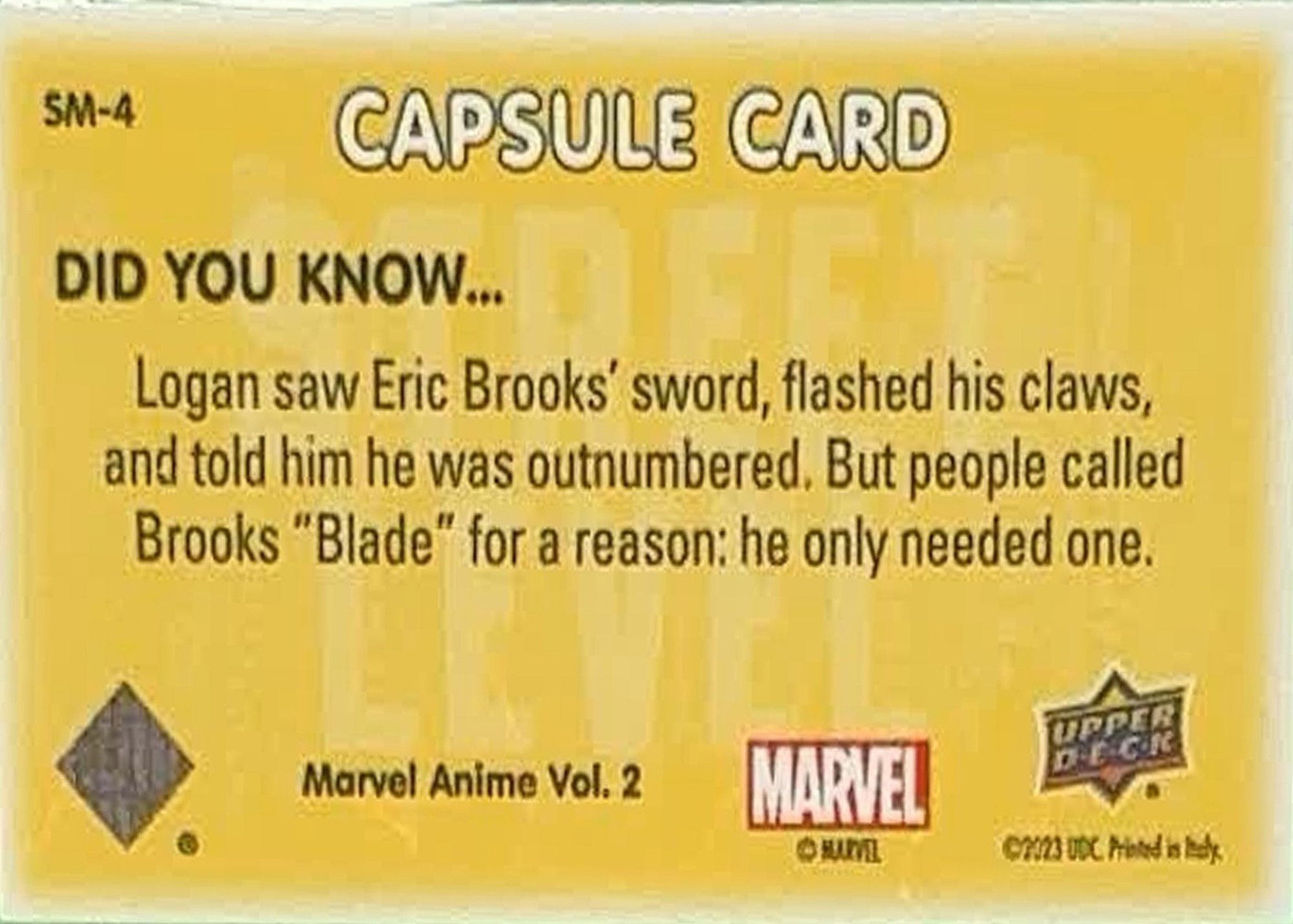 Blade's Sword back card image