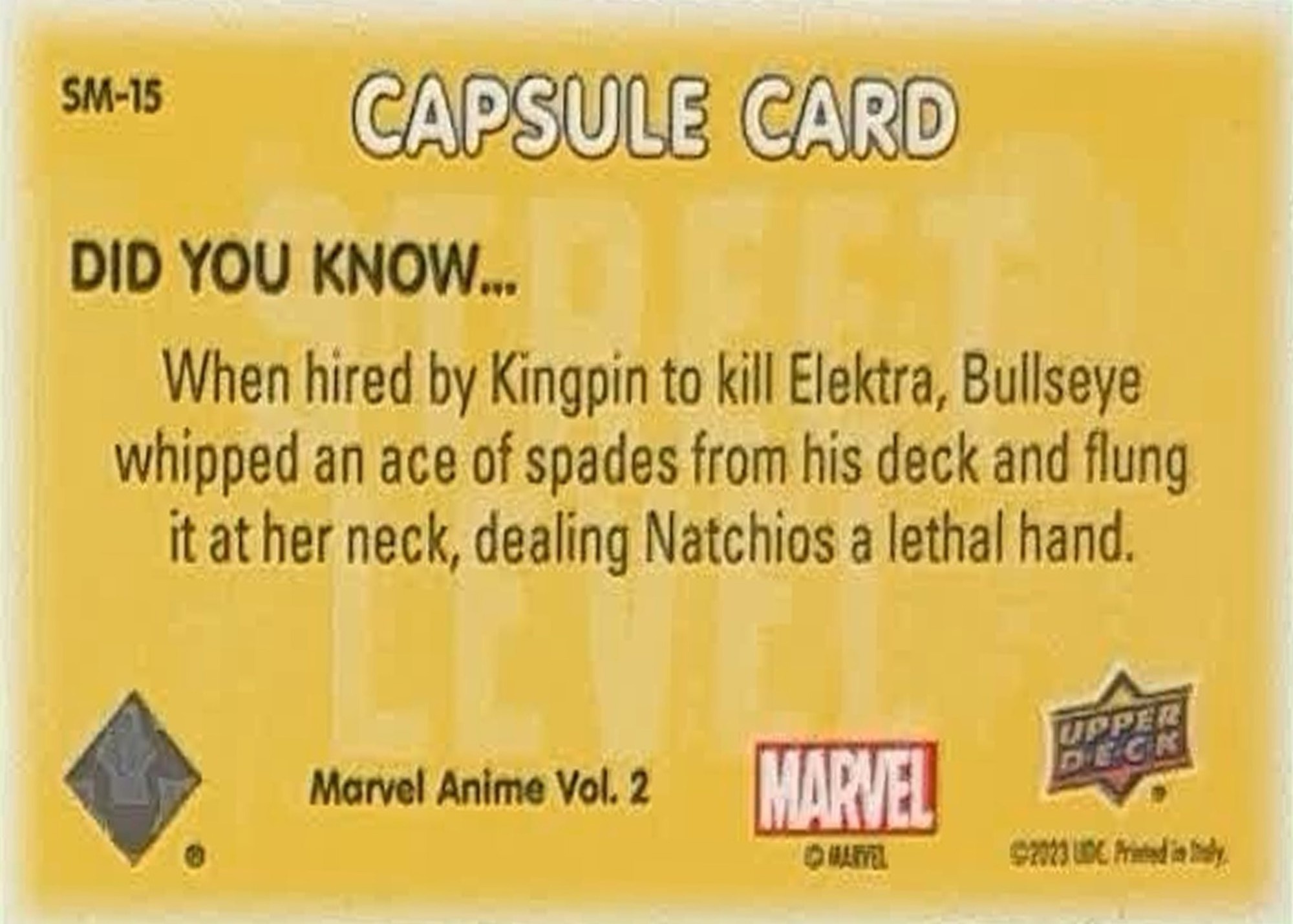 Bullseye's Playing Card back card image