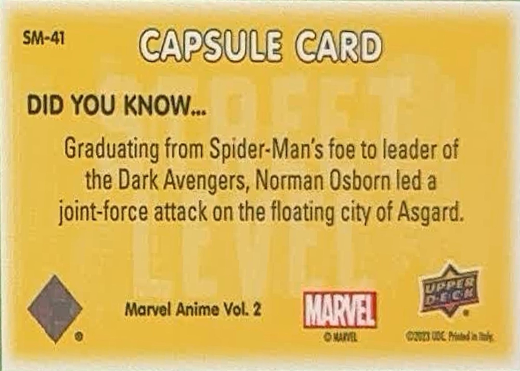 Green Goblin back card image