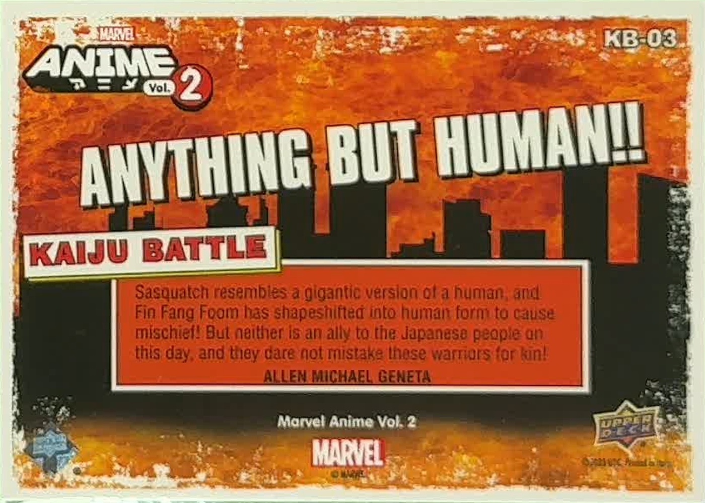 Sasquatch vs Fin Fang Foom back card image