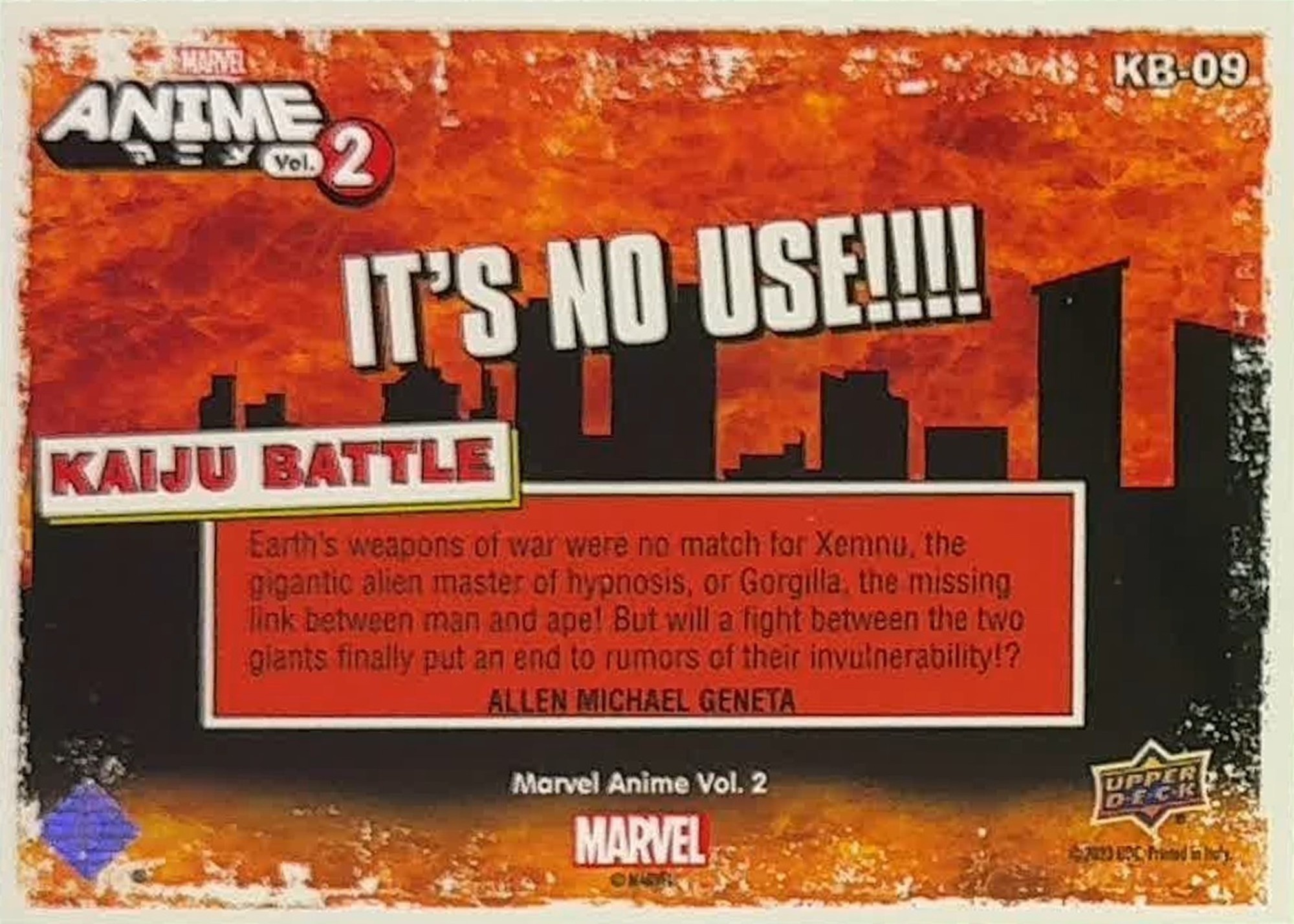 Gorgilla vs Xemnu back card image