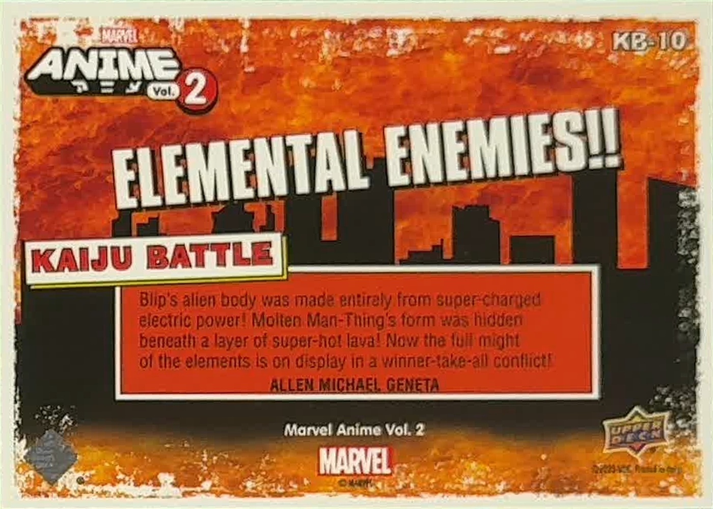 Molten Man Thing vs Blip back card image