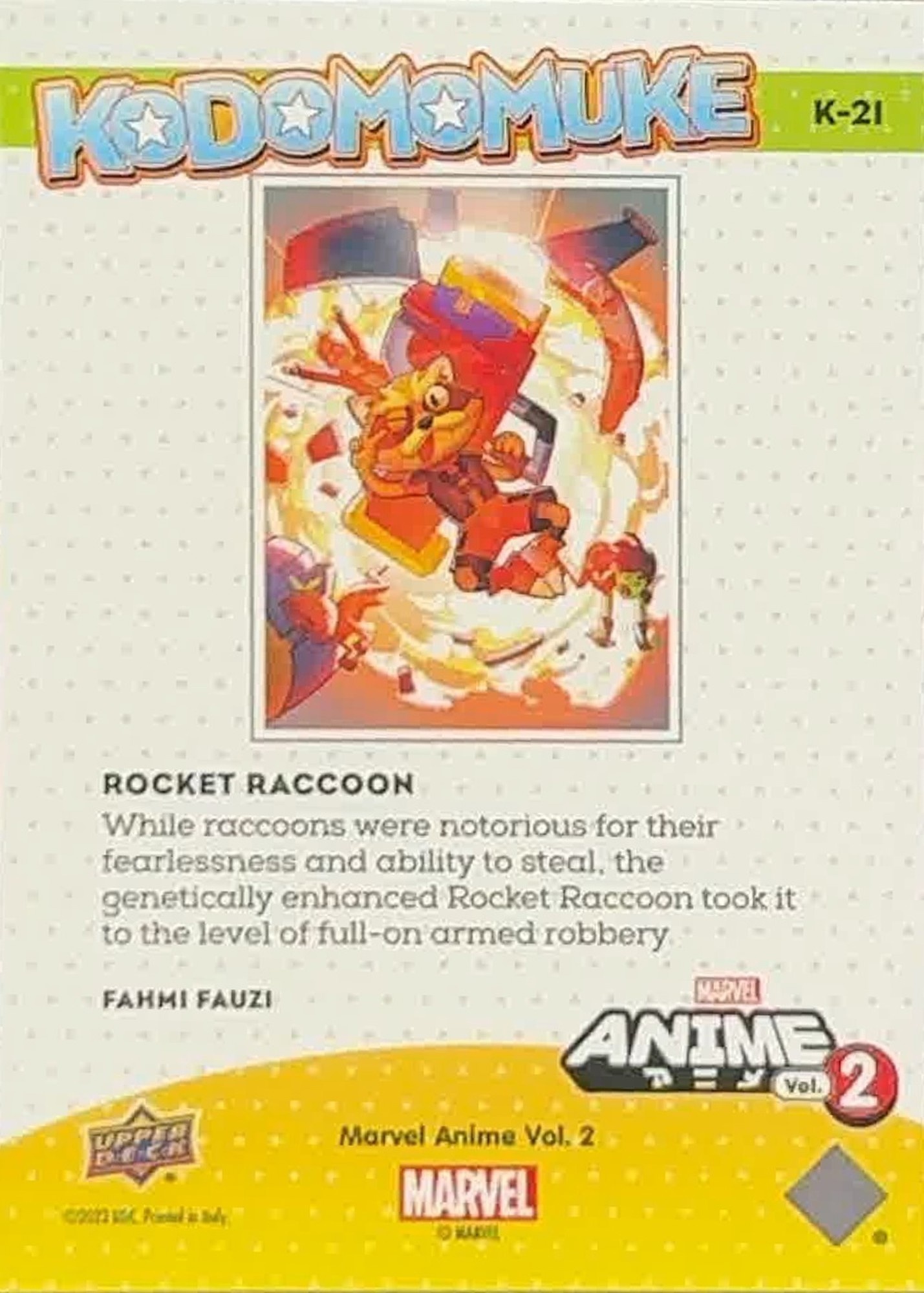 Rocket Raccoon back card image