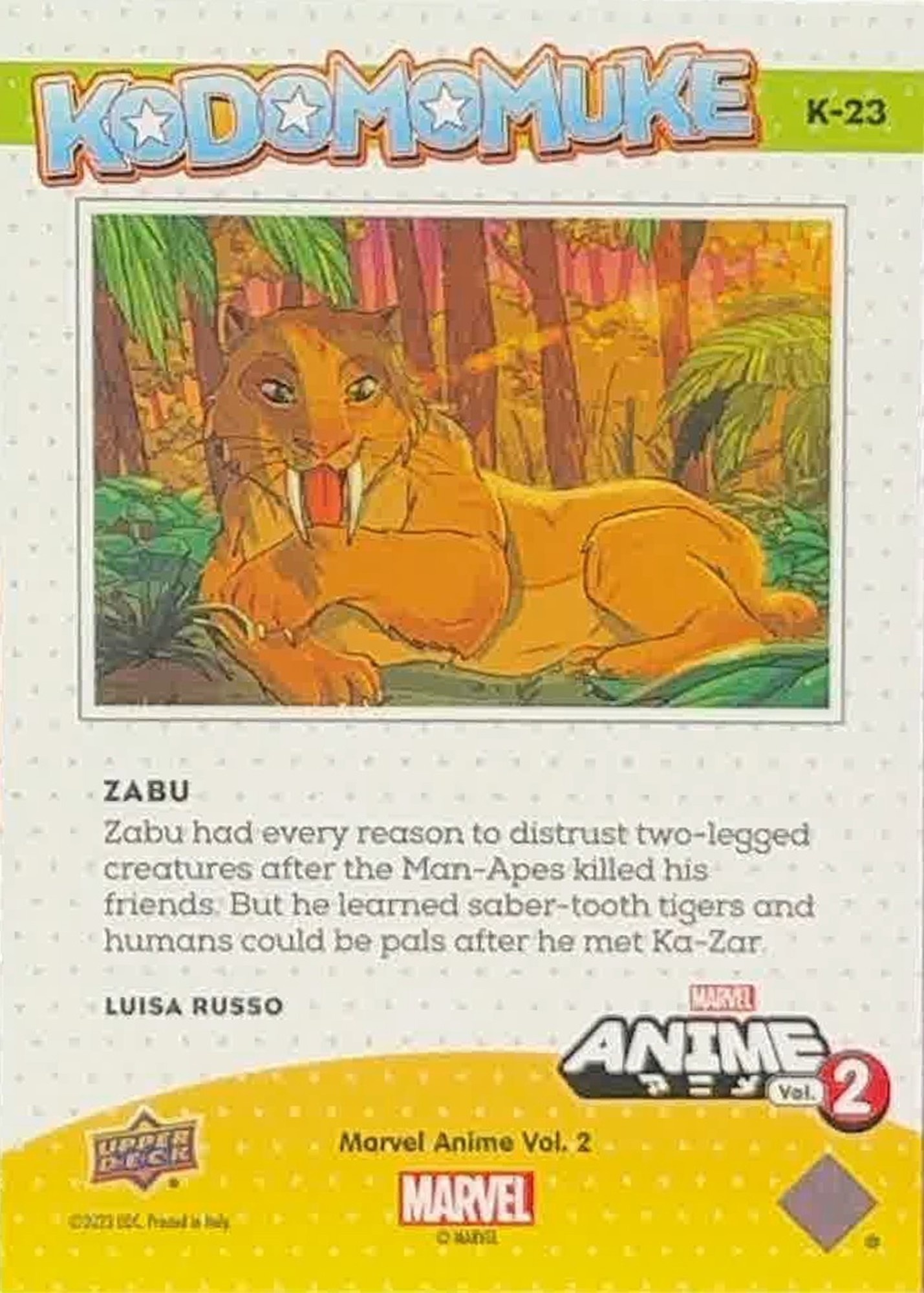 Zabu back card image