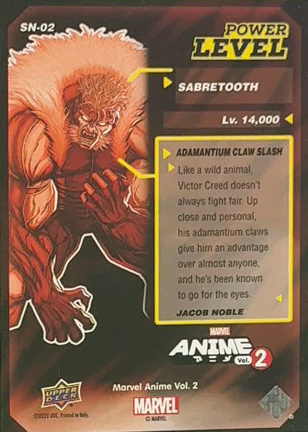 Sabretooth back card image