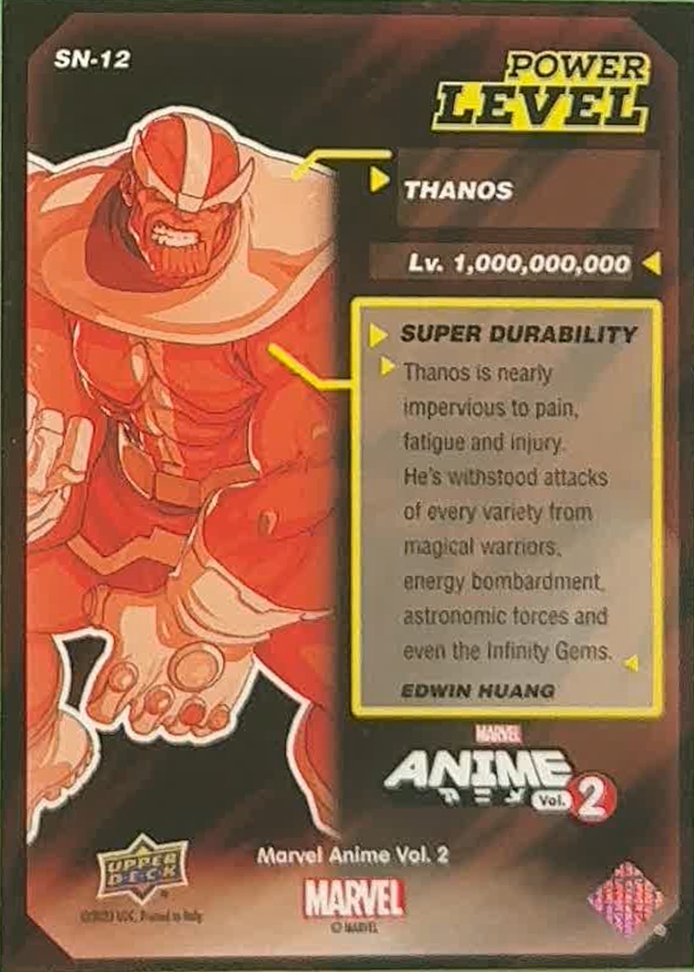 Thanos back card image
